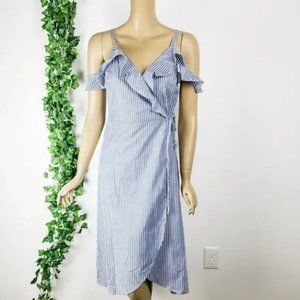 BP. Ruffle Dress Blue and White XP